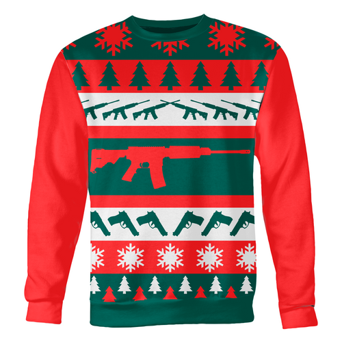 Ugly Christmas Gun Sweatshirt